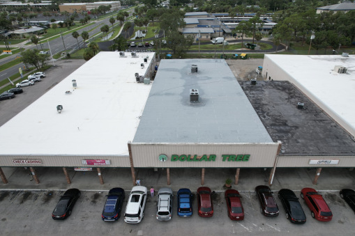 Dollar Tree Shopping Center After Commercial Reroofing in Sunrise, FL