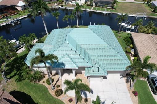 Blue Roof on Home from a Residential Roofing Contractor in Fort Lauderdale, FL