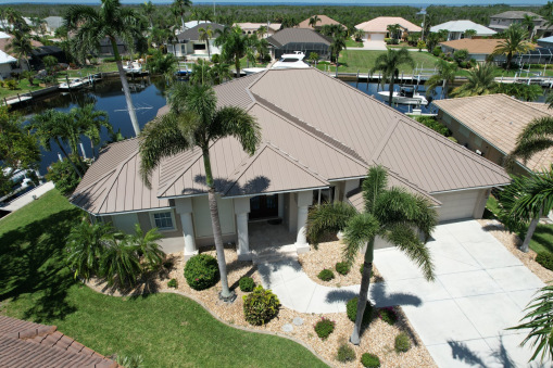 Brown Tin Roof on Home from a Residential Roofing Contractor in Fort Lauderdale