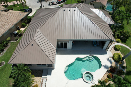 Brown Tin Roof on Home from a Residential Roofing Contractor in Fort Lauderdale