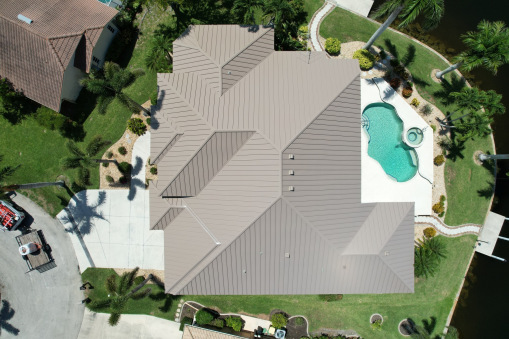Brown Tin Roof on Home from a Residential Roofing Contractor in Fort Lauderdale