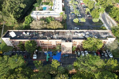 Nova Gardens Building E During Reroofing in Davie, FL