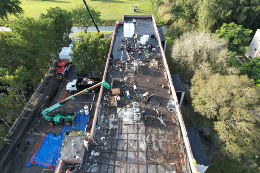 Nova Gardens Building E During Reroofing in Davie, FL