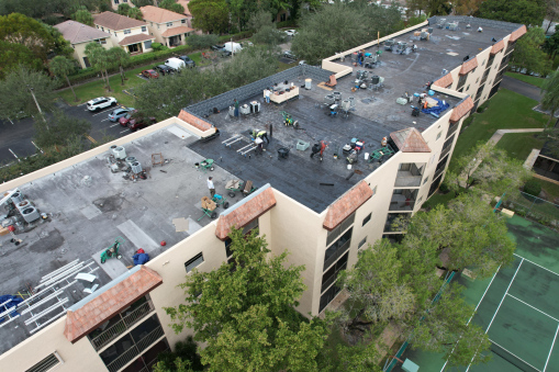 Racquet Club Condo during Commercial Reroofing in Plantation, FL