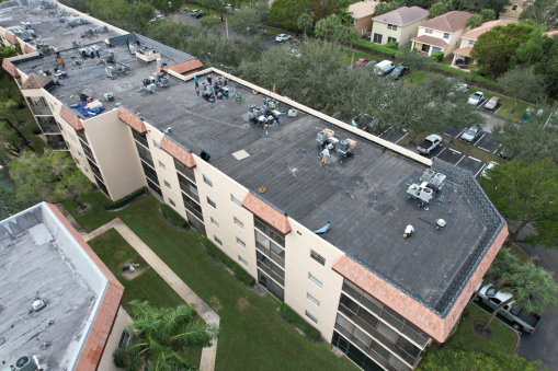 Racquet Club Condo during Commercial Reroofing in Plantation, FL