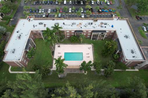 Nova Gardens Condo Complex during Reroofing in Davie, FL