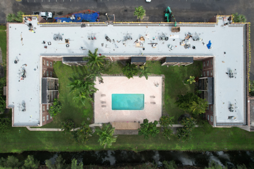 Nova Gardens Condo Complex during Reroofing in Davie, FL