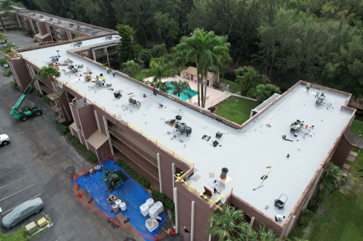 Nova Gardens Condo Complex during Reroofing in Davie, FL