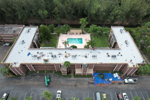 Nova Gardens Condo Complex during Reroofing in Davie, FL
