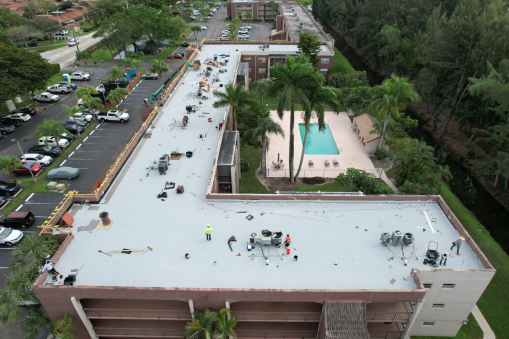 Nova Gardens Condo Complex during Reroofing in Davie, FL