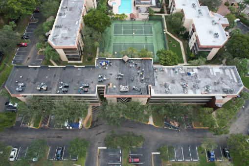 Racquet Club Condo during Commercial Reroofing in Plantation, FL