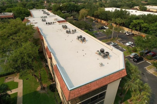 Hot Asphalt After Commercial Reroofing on Apartment Building in Lauderhill, FL