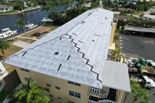 Preparation of Commercial Roof Installation on Condominium in Fort Lauderdale, FL